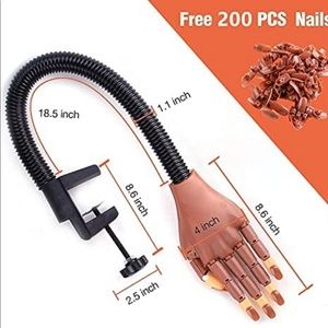 Nail Training Hand for Acrylic Nails, Complete Moveable Practice Hand with Nails